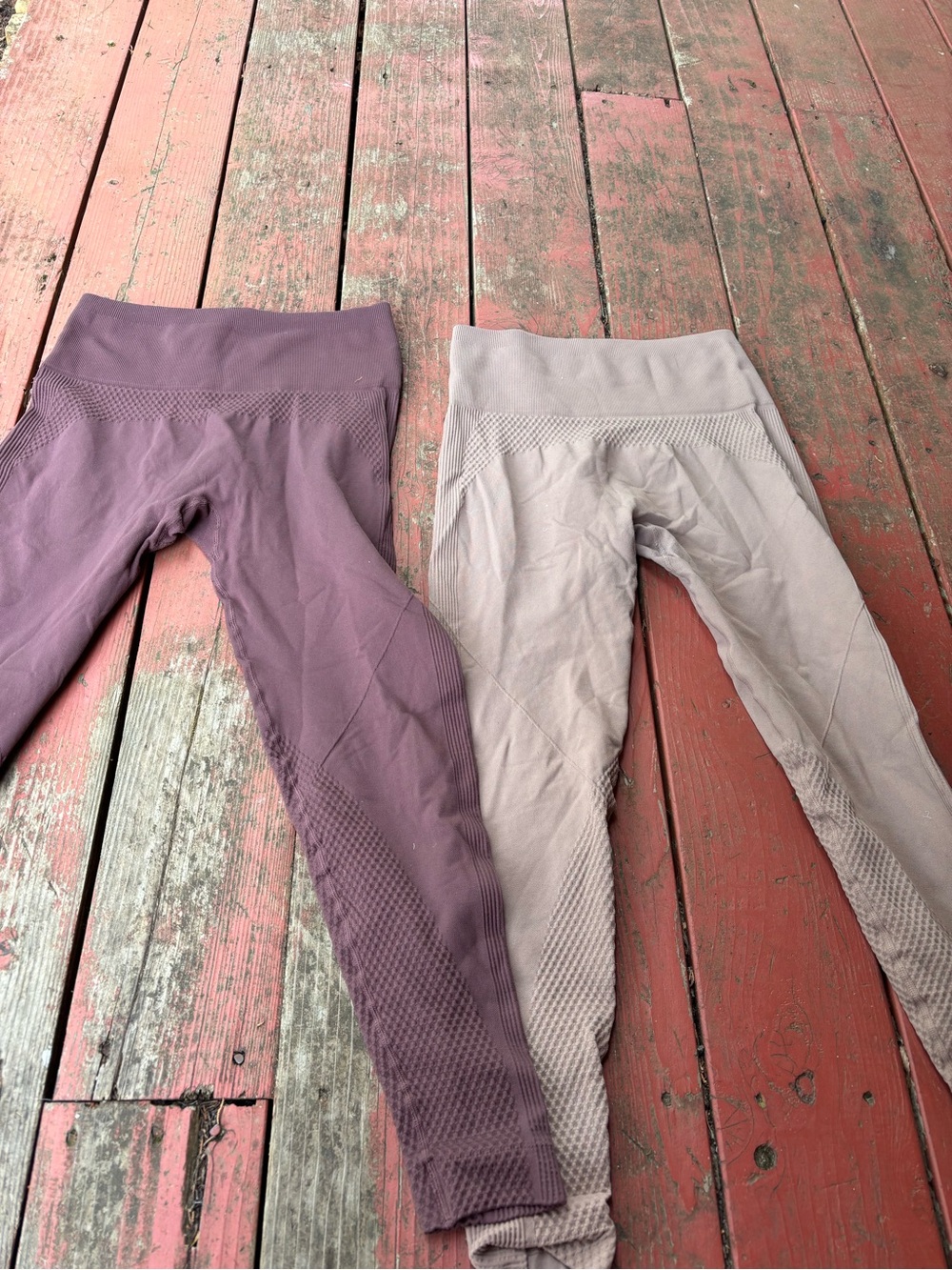 Kira Grace High-Waist Seamless Workout Leggings - Mauve and Taupe